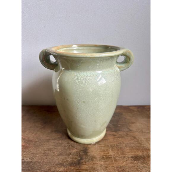Vintage Hand Thrown Ceramic Celadon Vase | Art Pottery | Light Green Pottery - Picture 1 of 7